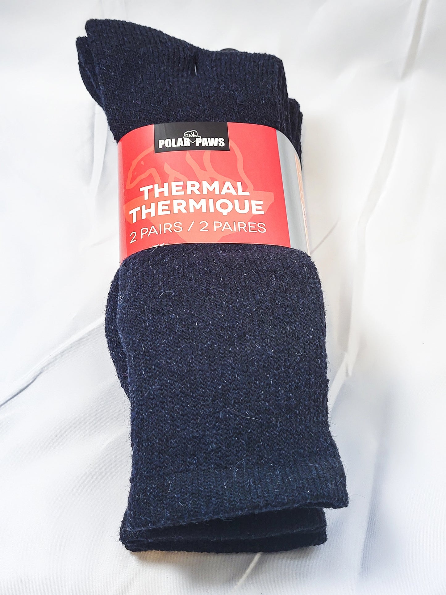 45% Wool thermal sock, 2 pairs per pack assorted colors