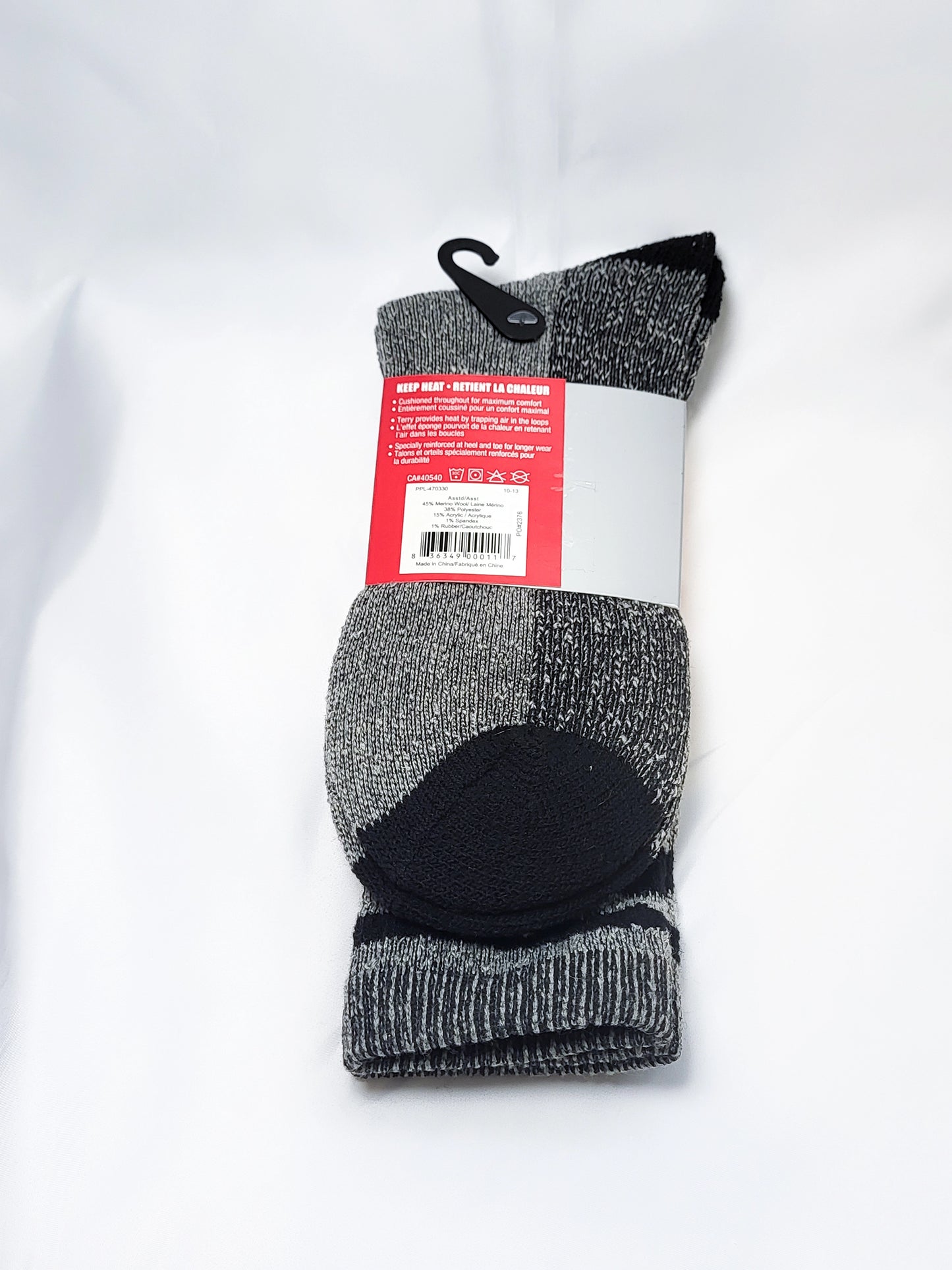 45% Merino Wool thermal sock, assorted colors