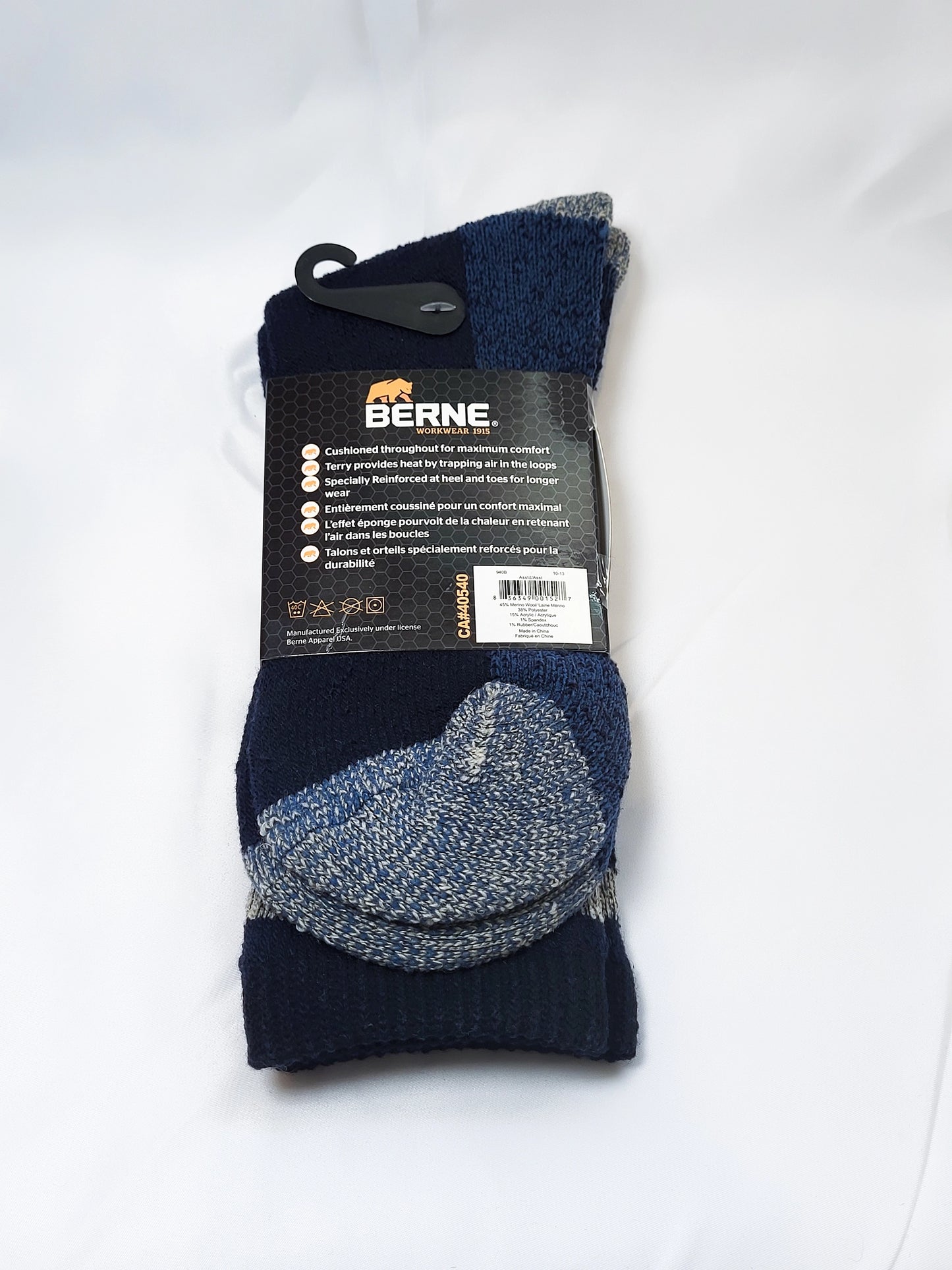 45% Merino Wool thermal sock, assorted colors