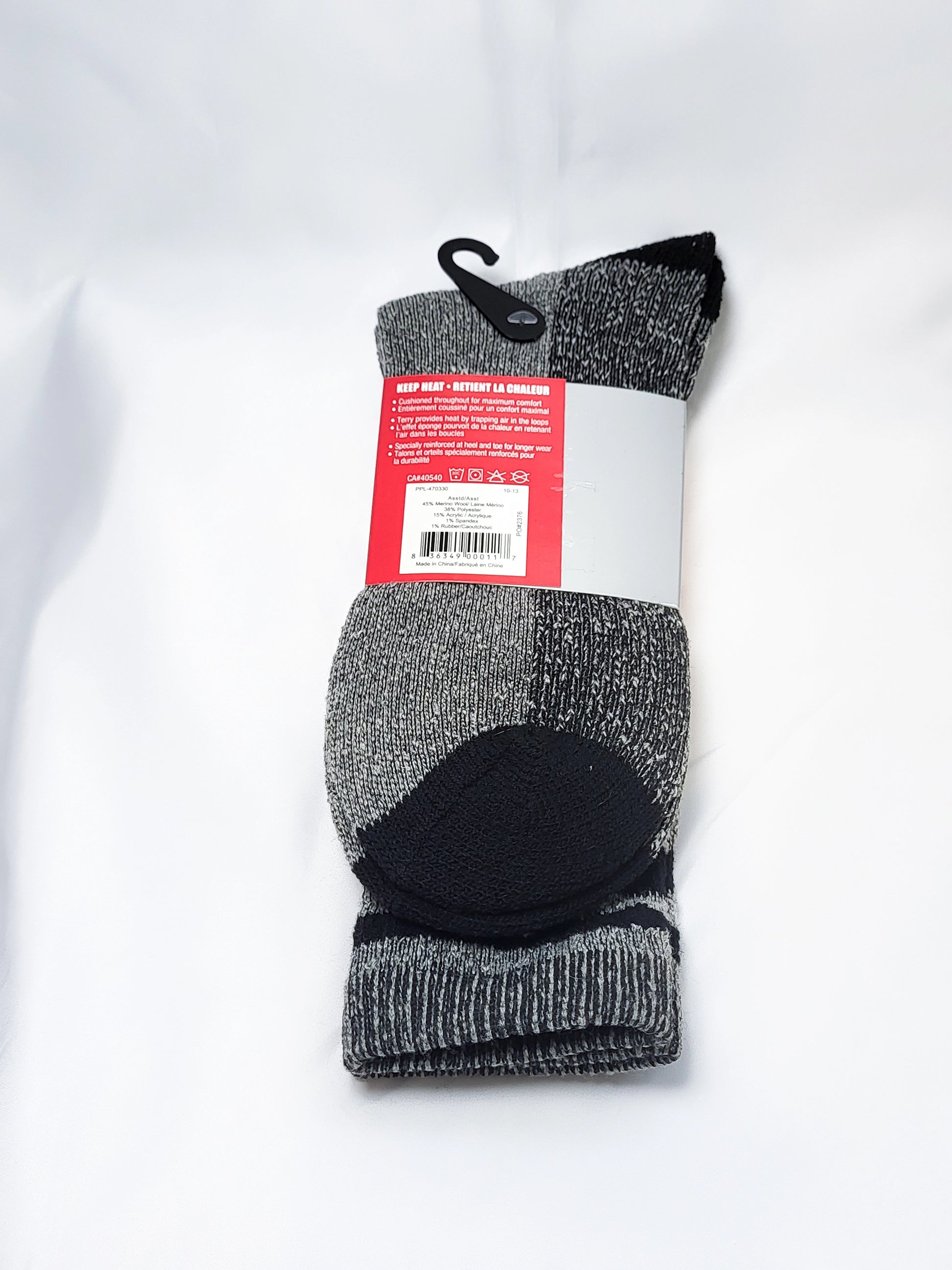 45% Merino Wool thermal sock, assorted colors
